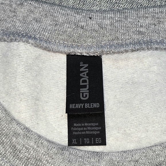 Pink Ribbon Embroidered Patch Gildan Heavy Blend Pullover Sweatshirt Size XL - Picture 4 of 8